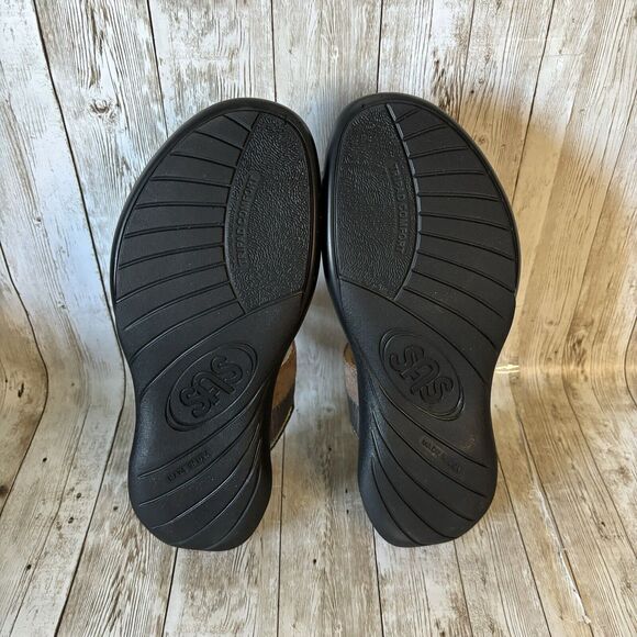 SAS Womens NUDU Dusk Copper Pewter Metallic Leather Slingback Sandals Sz 9 WW - Picture 7 of 8